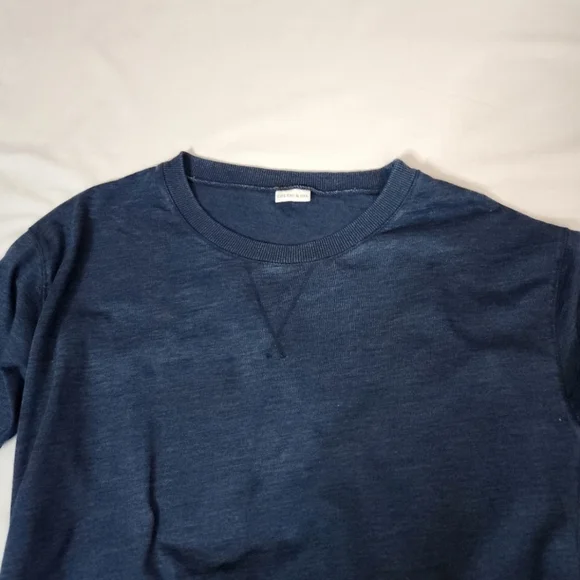 Celtic & Co blue crewneck sweatshirt garment dyed pockets S - Picture 6 of 11